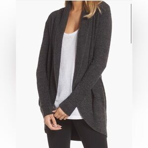 Barefoot Dreams CozyChic Lite Sweater. Color: Carbon/Black Heather